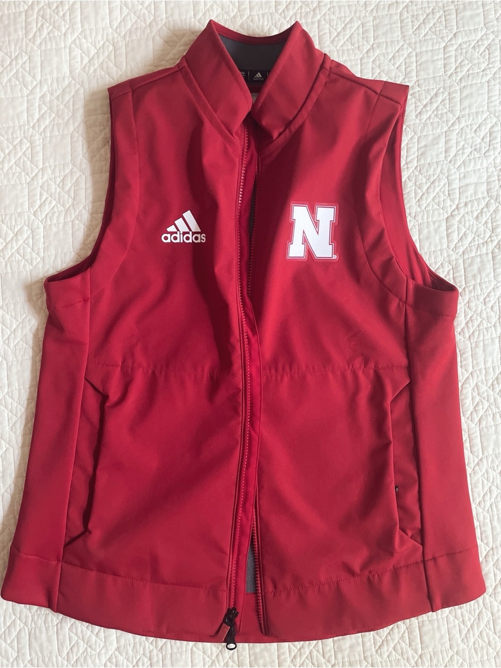 Nebraska adidas Red and Black Fleece Vest